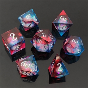Resin Sharp edge Liquid Core - Cold Spark - RPG dice set - Epic Dwarf Dice